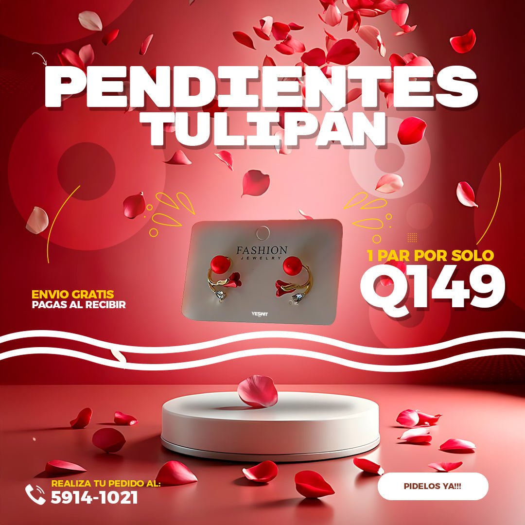 Arete Tulipán Rojo 🌹