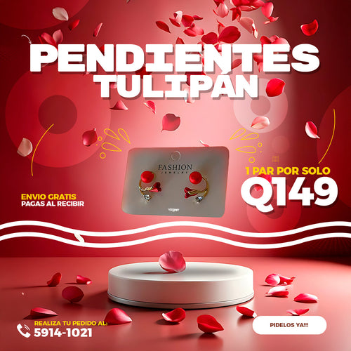 Arete Tulipán Rojo 🌹