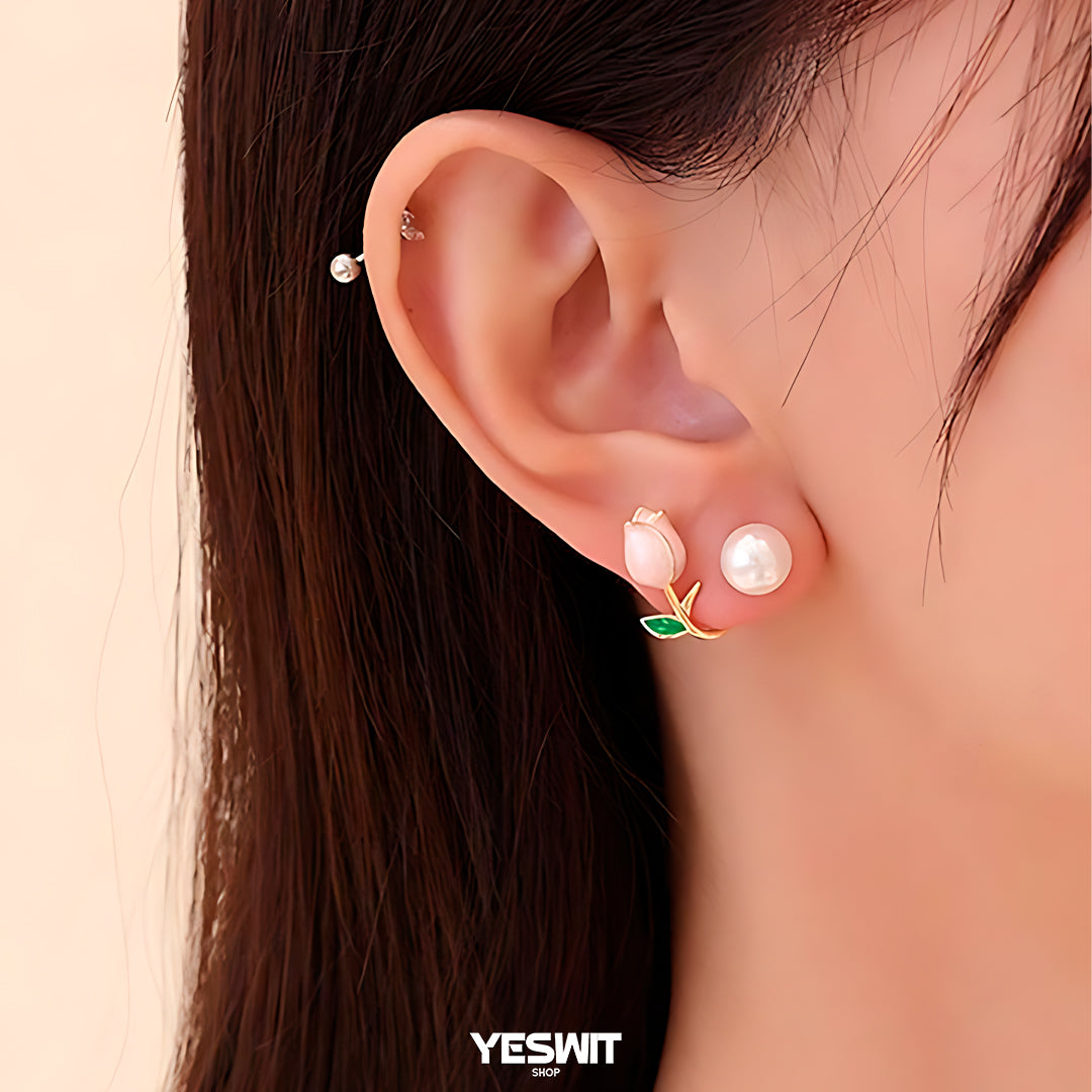 Pendientes elegantes estilo tulipan 🌷👩🏼