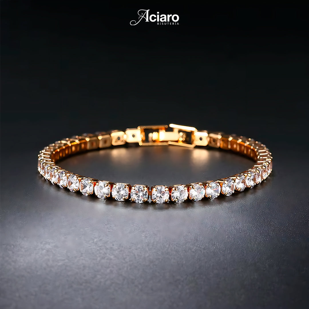 Brazalete elegante con zirconias tipo diamante 💎