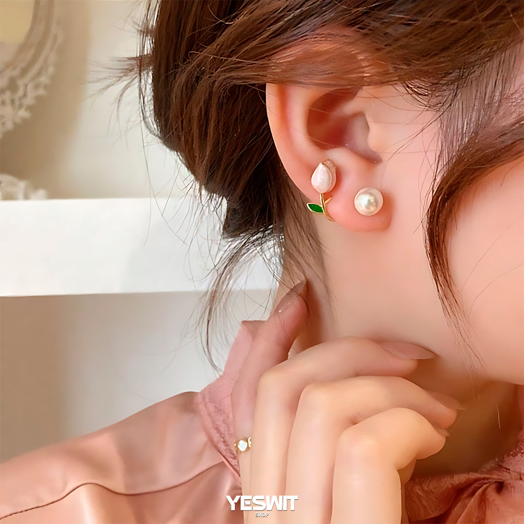 Pendientes elegantes estilo tulipan 🌷👩🏼