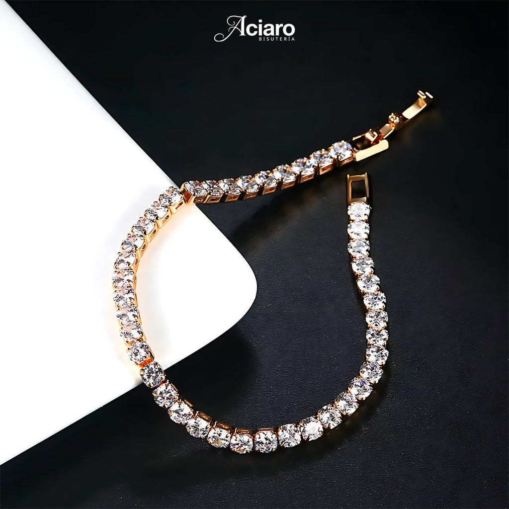 Brazalete elegante con zirconias tipo diamante 💎