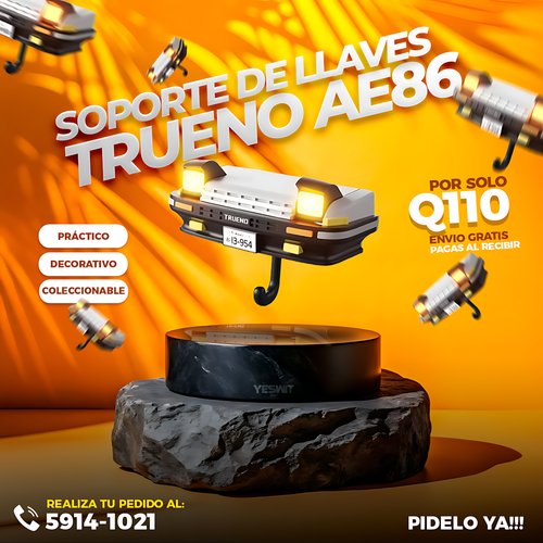 Soportes para llaves estilo TOYOTA TRUENO AE86 🚗✨ – Con Luces Automáticas